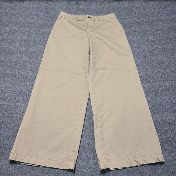 A New Day Womens Chino Pants 4 Khaki Wide Leg Stretch Slacks Office Work - Picture 1 of 11